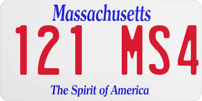 MA license plate 121MS4