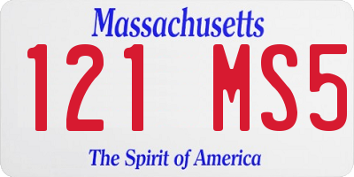 MA license plate 121MS5