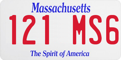 MA license plate 121MS6