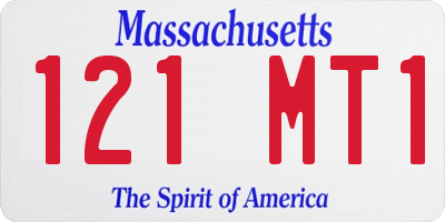 MA license plate 121MT1