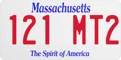MA license plate 121MT2