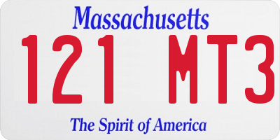 MA license plate 121MT3