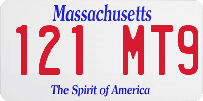 MA license plate 121MT9