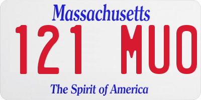MA license plate 121MU0