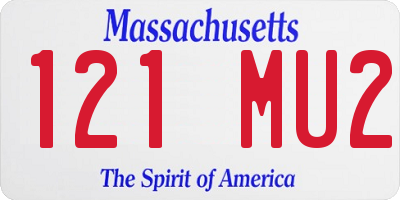 MA license plate 121MU2