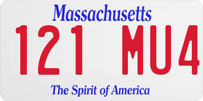 MA license plate 121MU4