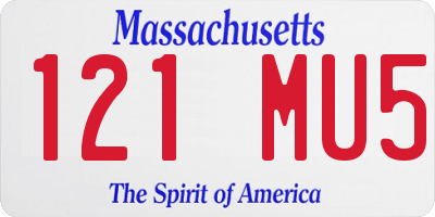 MA license plate 121MU5