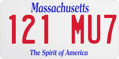 MA license plate 121MU7