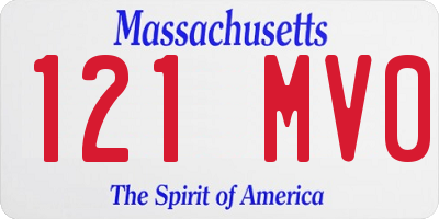 MA license plate 121MV0