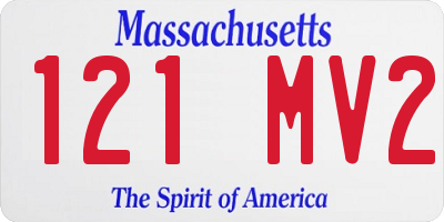 MA license plate 121MV2