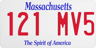 MA license plate 121MV5
