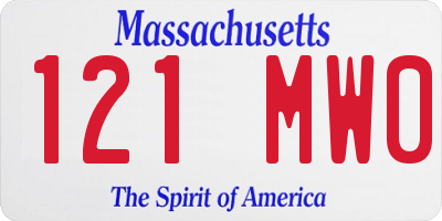 MA license plate 121MW0