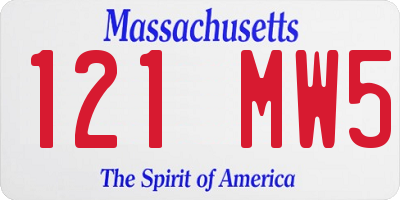 MA license plate 121MW5