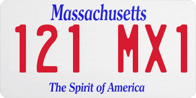 MA license plate 121MX1