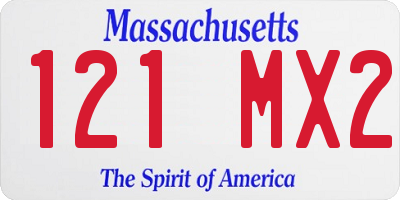 MA license plate 121MX2