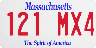MA license plate 121MX4