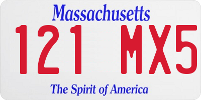 MA license plate 121MX5