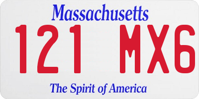 MA license plate 121MX6