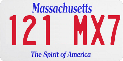 MA license plate 121MX7
