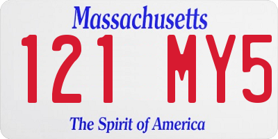 MA license plate 121MY5