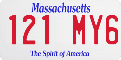 MA license plate 121MY6