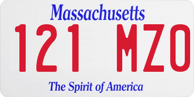 MA license plate 121MZ0