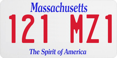 MA license plate 121MZ1