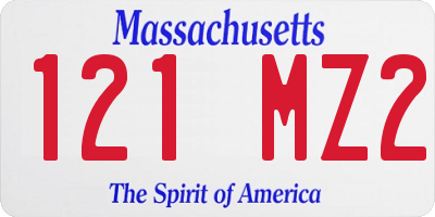 MA license plate 121MZ2