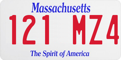 MA license plate 121MZ4