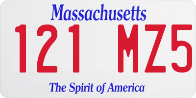MA license plate 121MZ5