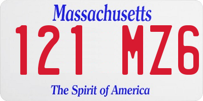 MA license plate 121MZ6