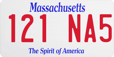 MA license plate 121NA5
