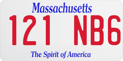 MA license plate 121NB6