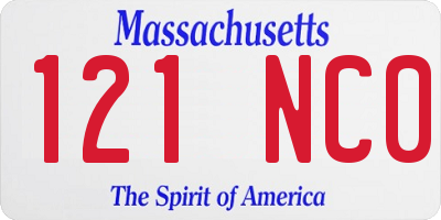 MA license plate 121NC0
