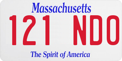 MA license plate 121ND0