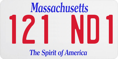 MA license plate 121ND1