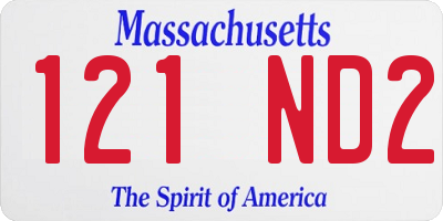 MA license plate 121ND2