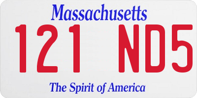 MA license plate 121ND5