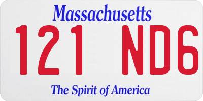 MA license plate 121ND6