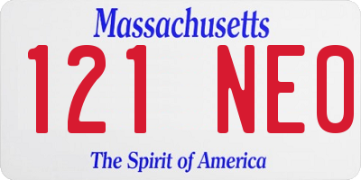 MA license plate 121NE0