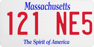 MA license plate 121NE5