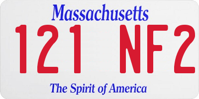 MA license plate 121NF2