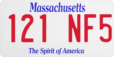 MA license plate 121NF5