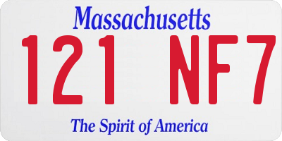 MA license plate 121NF7