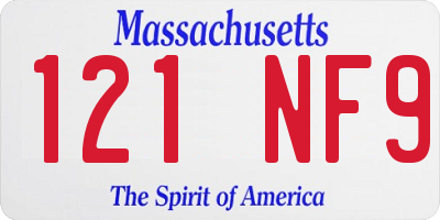 MA license plate 121NF9