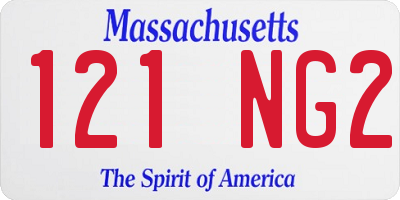 MA license plate 121NG2