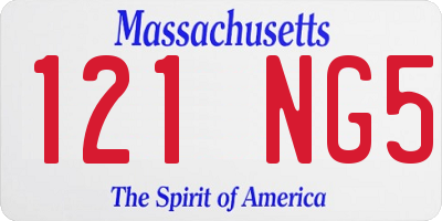 MA license plate 121NG5