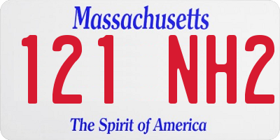 MA license plate 121NH2