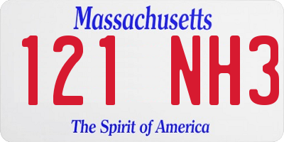 MA license plate 121NH3