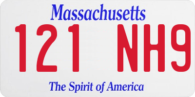 MA license plate 121NH9